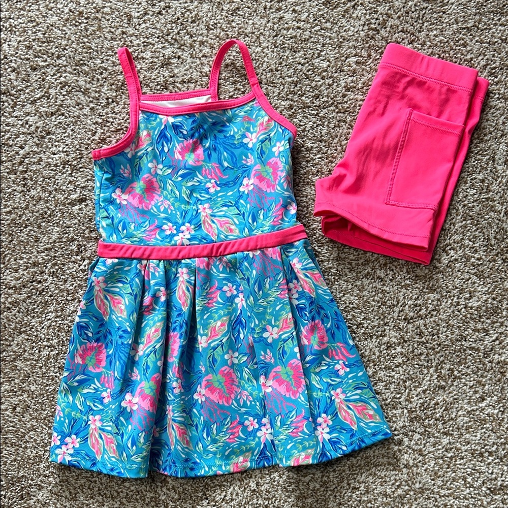 Tommy Bahama Pink and Blue Active Dress w/ Pocket Shorts